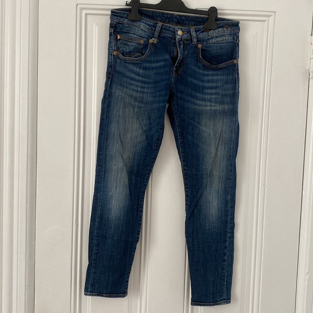 R13 Jeans Boy Skinny In Vintage Dark- Sz 27 Made In Italy